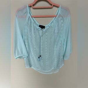 Sheer embroidered blouse
